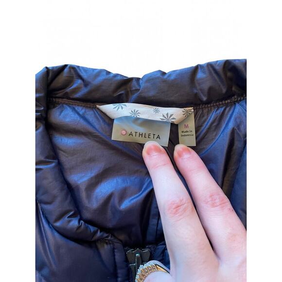 Athleta Geneva Zipper Down Jacket in Navy Size Medium 0580 - Picture 4 of 8